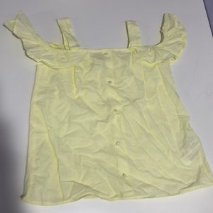 Zara 11-12 yellow off the shoulder button down